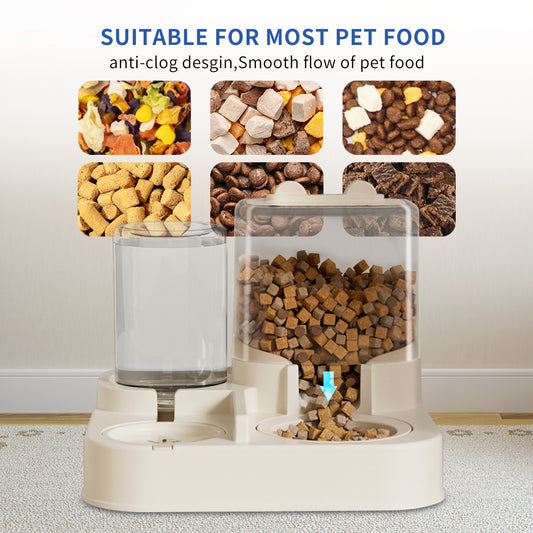 Travel Pet Feeder – Transparent Auto Refill Food & Water Dispenser for Dogs & Cats