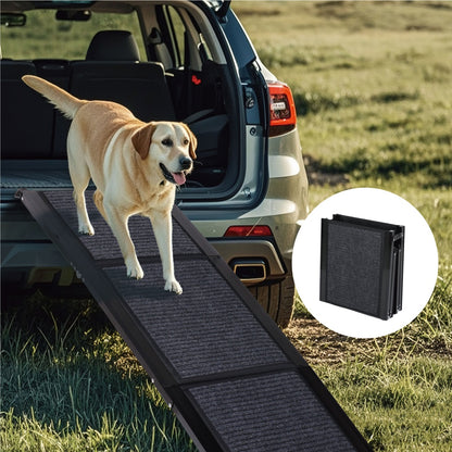 71" Portable Folding Aluminum Dog Ramp for Large Dogs, 250lbs Capacity, Non-Slip Surface